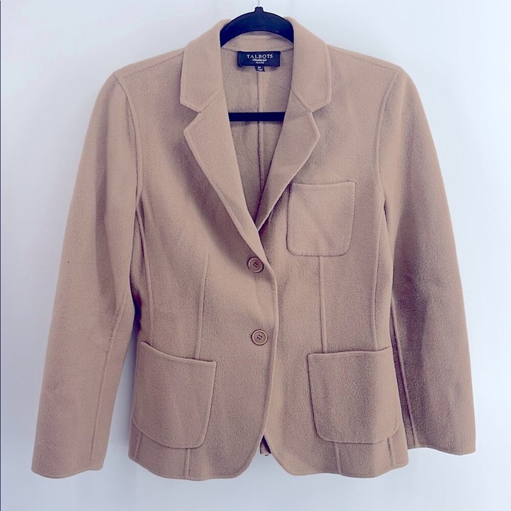 Talbots wool blend boiled wool two button unlined blazer sz 8P